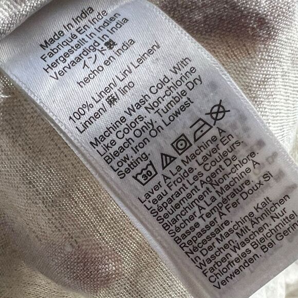 J Crew Dress Womens S Beige Irish Linen Relaxed Short Sleeve Baird‎ McNutt - Picture 8 of 10